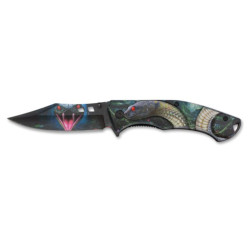 Navaja Albainox serpiente hoja acero inoxidable decorada
