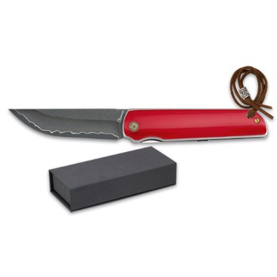 Navaja Albainox Acrílico Rojo Acero Mix Elegancia y Calidad