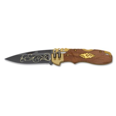 Navaja Albainox Madera Hoja Titanio Elegante y Resistente