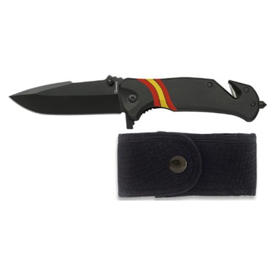 Navaja Albainox Negra Seguridad Sierra 8 cm  Cortacinturones y Rompecristales