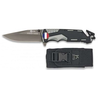 Navaja gris/negra K25 seguridad. H: 9.4