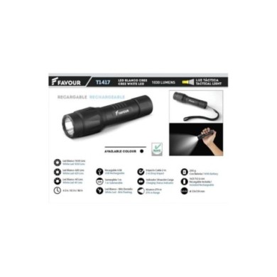 Linterna alum. LED. 320 lm. Incluye 2 AA