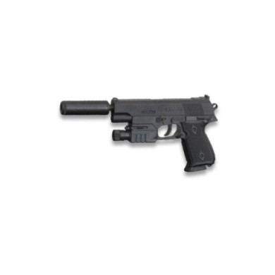 pistola aire suave con silenciador. cyma