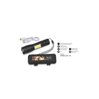 Linterna con zoom, barra led y caja ABS