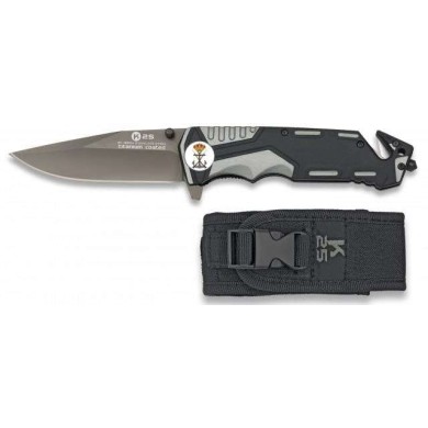 Navaja gris/negra K25 seguridad. H: 9.4