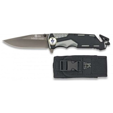 Navaja gris/negra K25 seguridad. H: 9.4
