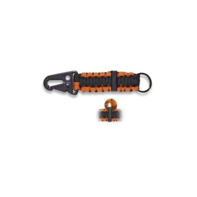 mini mosqueton con paracord naranja