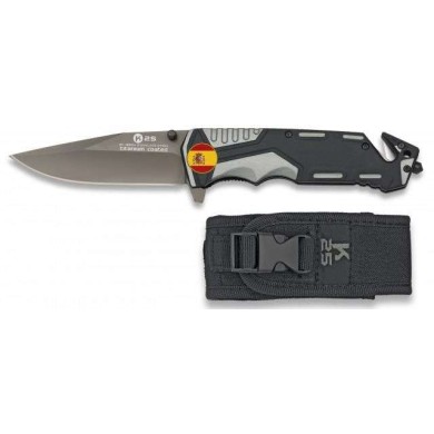 Navaja gris/negra K25 seguridad. H: 9.4