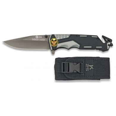 Navaja gris/negra K25 seguridad. H: 9.4