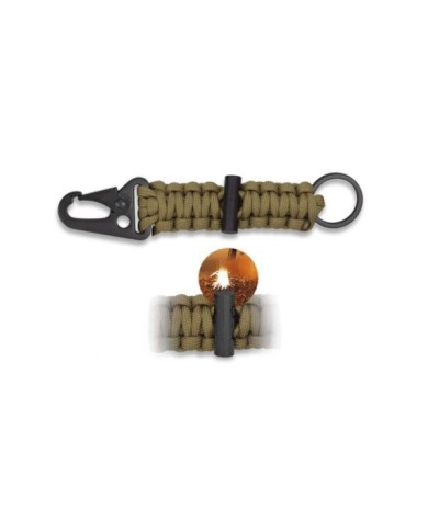 mini mosqueton con paracord coyote