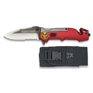 Navaja K25 titanio/roja. H:8.7