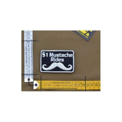 PARCHE BORDADO 1$ MOUSTACHE RIDES BLACK