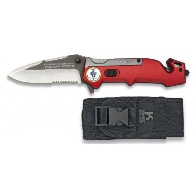 Navaja K25 titanio/roja. H:8.7