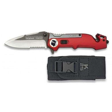 Navaja K25 titanio/roja. H:8.7