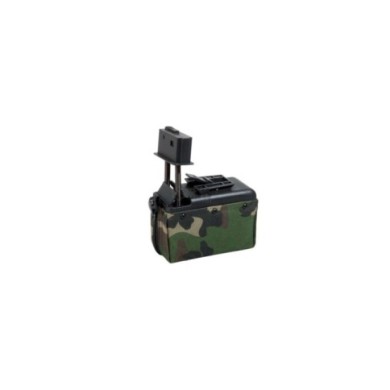 CARGADOR DRUM M249 MINI A&K 1500 RDS WOODLAND