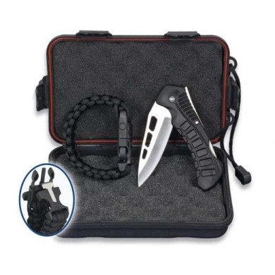 SET: Caja+ Navaja negra + Paracord negro