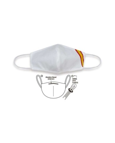 Mascarila TNT Bandera España blanca.