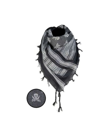 PAÑUELO PALESTINA SHEMAGH CALAVERA NEGRO/BLANCO