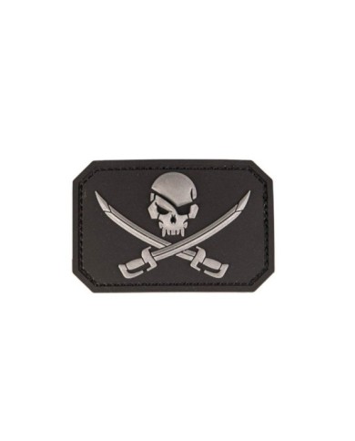 PARCHE 3D SKULL SWORDS NEGRO
