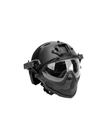 CASCO TIPO FAST Y MASCARA NEGRO DELTA TACTIC