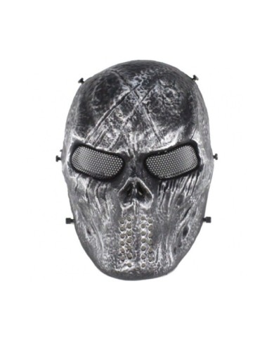 WOSPORT BLOODED SKULL MASK BLACK AND SILVER