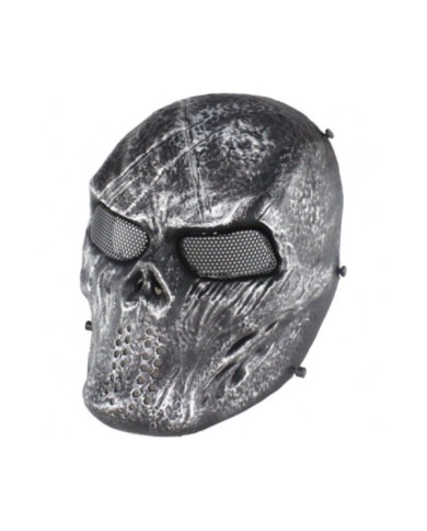 WOSPORT BLOODED SKULL MASK BLACK AND SILVER
