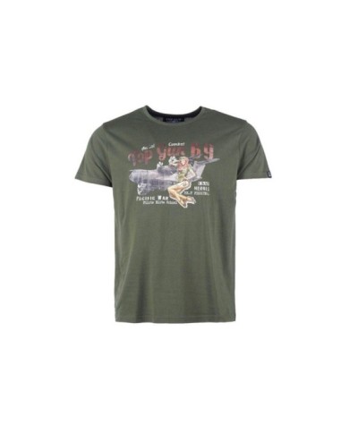 CAMISETA CON ESTAMPADO 'PIN-UP' OLIVA