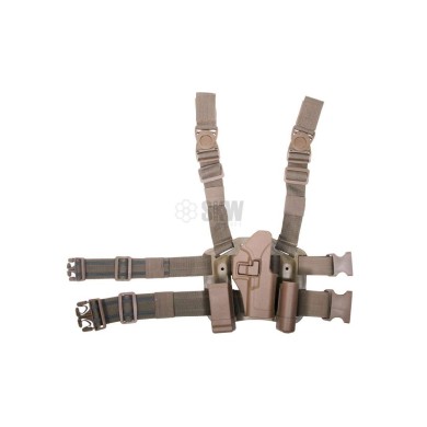 PISTOLERA PLATAFORMA RIGIDA PERNERA PARA GLOK TAN